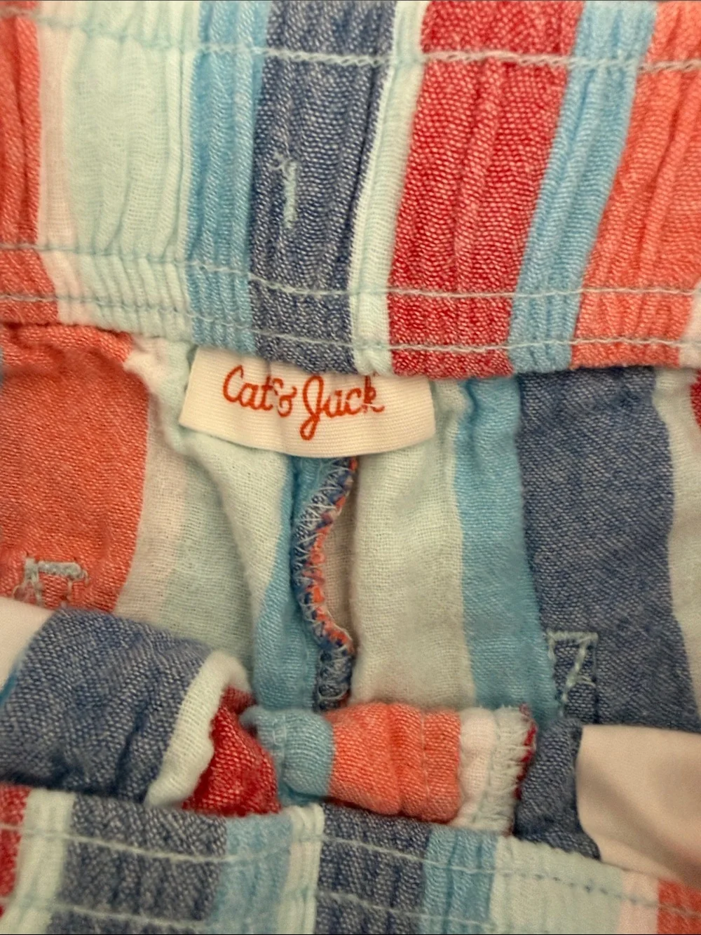 Cat & Jack Striped Pull-On Shorts - Red, Blue, Cream